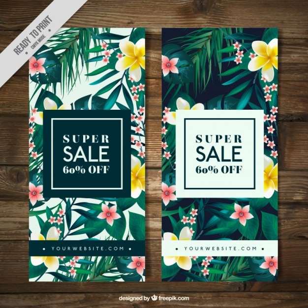 Tropical vegetation sale banners