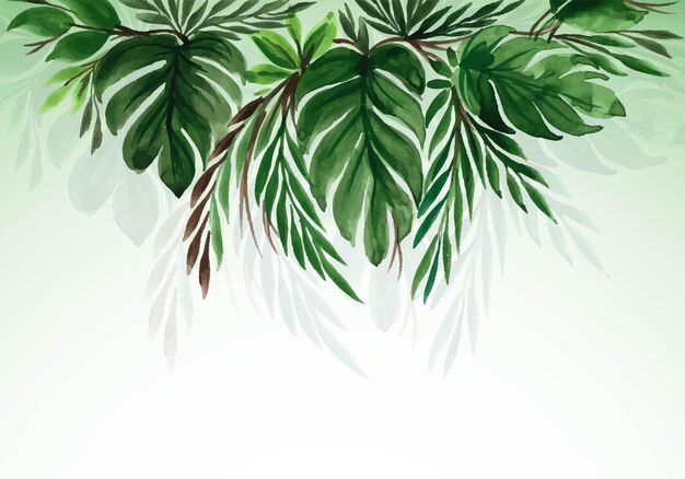 Tropical watercolor bunch leaf with nature background