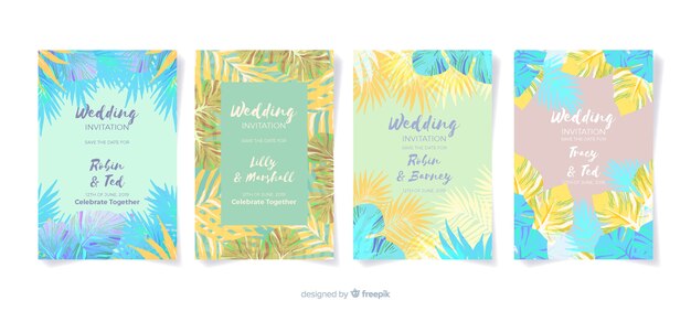 Tropical wedding invitation