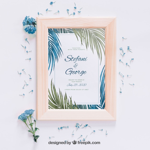 Tropical wedding invitation