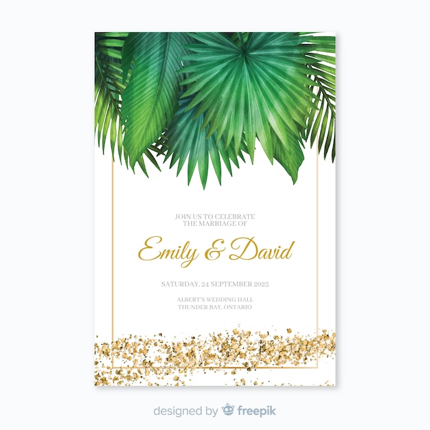 熱帯の結婚式の招待状