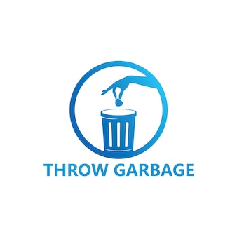 Дизайн шаблона логотипа мусора trow