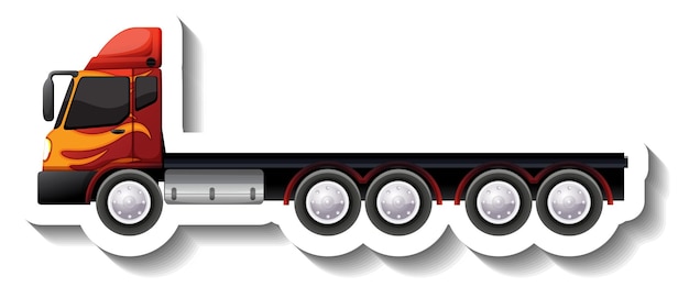 Truck without container in cartoon style