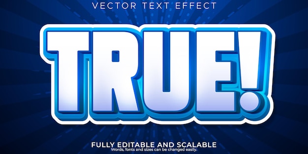Free vector true text effect editable poster and social media text style
