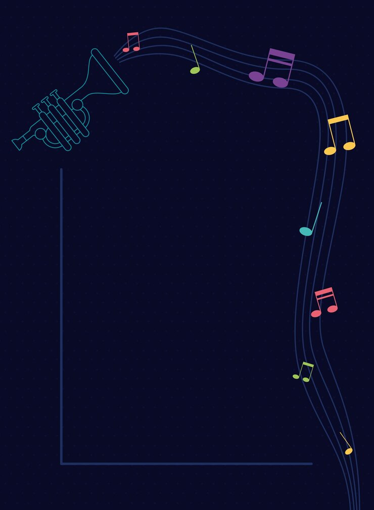 Free Vector trumpet and notes neon