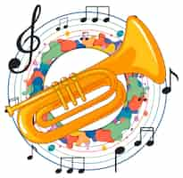 Free vector trumpet on white background