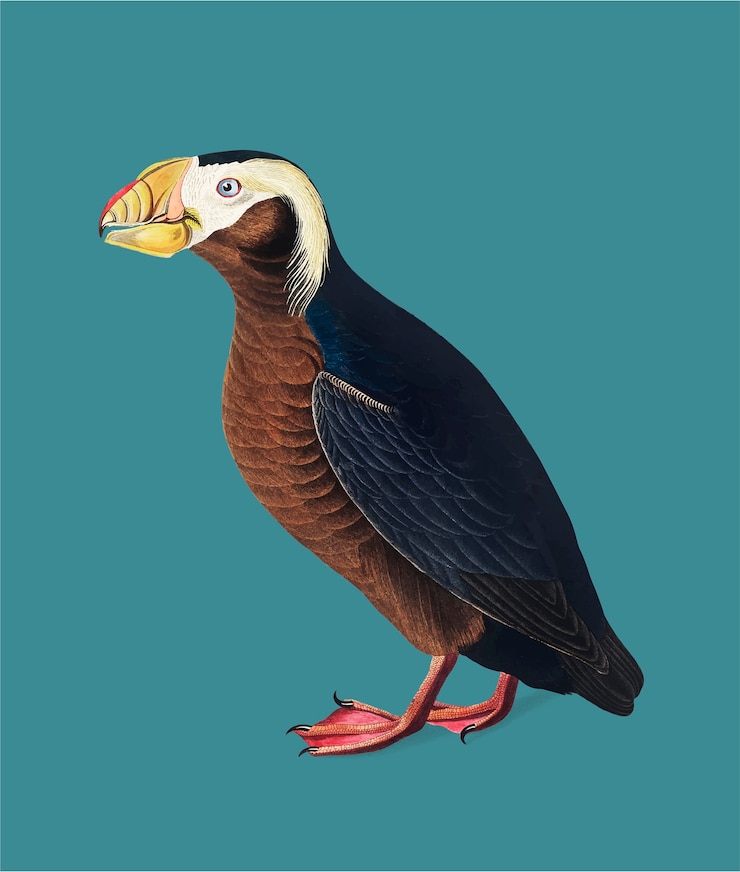Free Vector tufted auk illustration