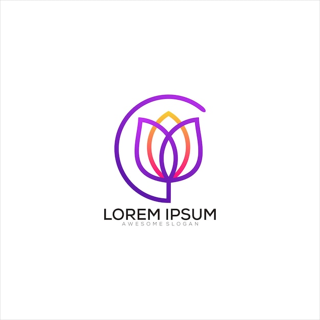 tulip flower logo gradient colorful