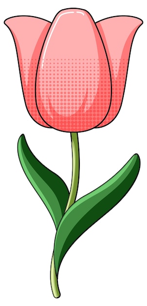 Free vector tulip flower in red color