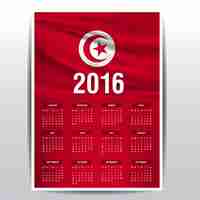 Free vector tunisia calendar of 2016