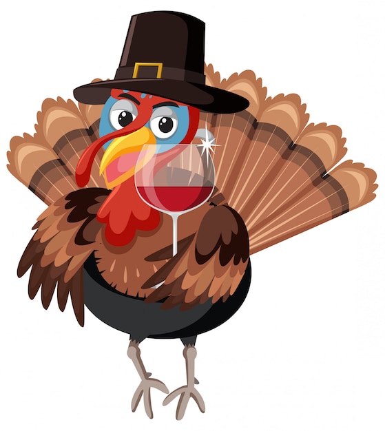 Free vector a turkey character on white background