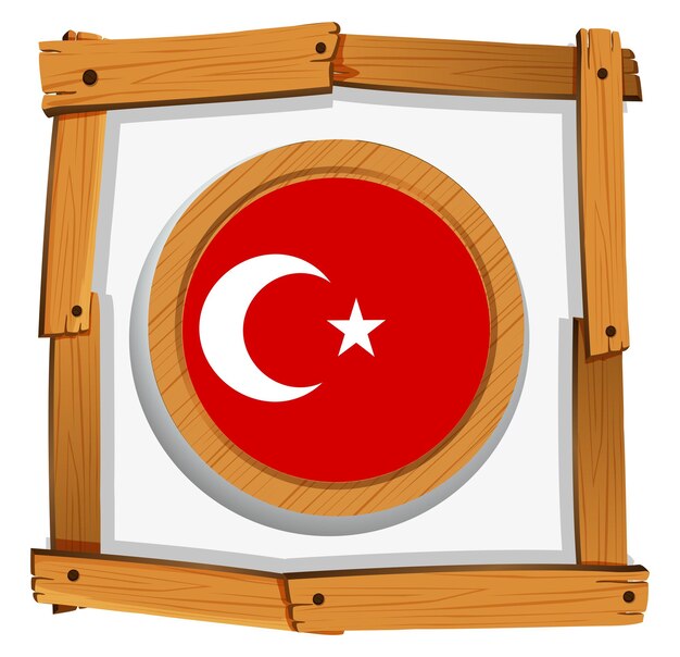 Turkey flag on round badge