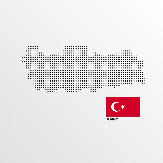 Турция Дизайн карты с флагом и фона фона