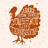 Turkey with letters, thanksgiving