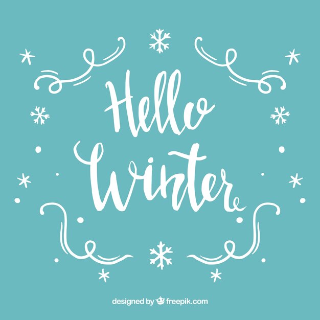 Бирюзовый фон hello winter