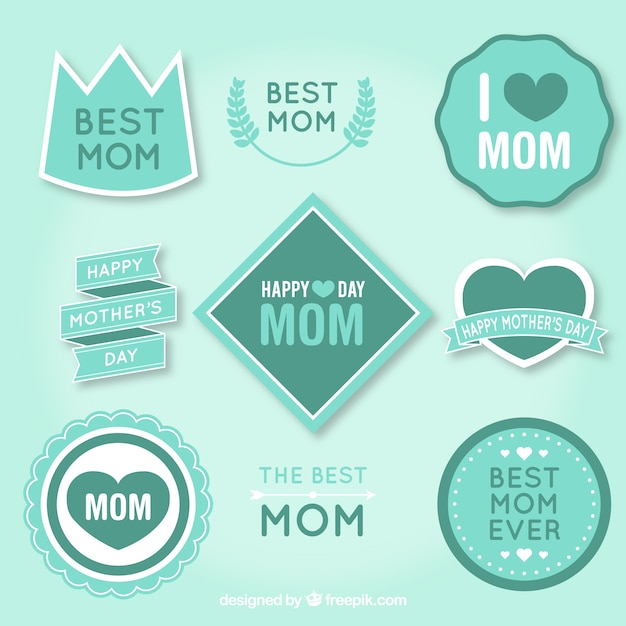 Turquoise best mom badges