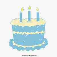 Free vector turquoise birthday cake