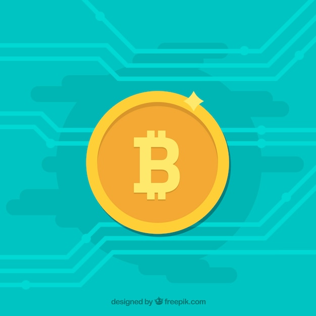 Free vector turquoise bitcoin design