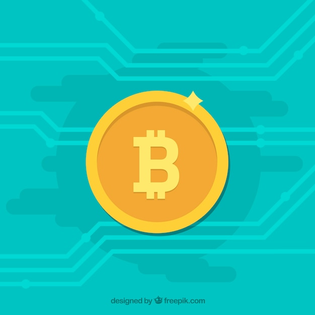 Vettore gratuito design bitcoin turchese