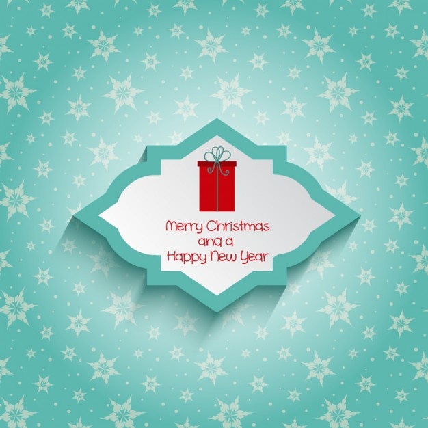 Free vector turquoise christmas and new year card