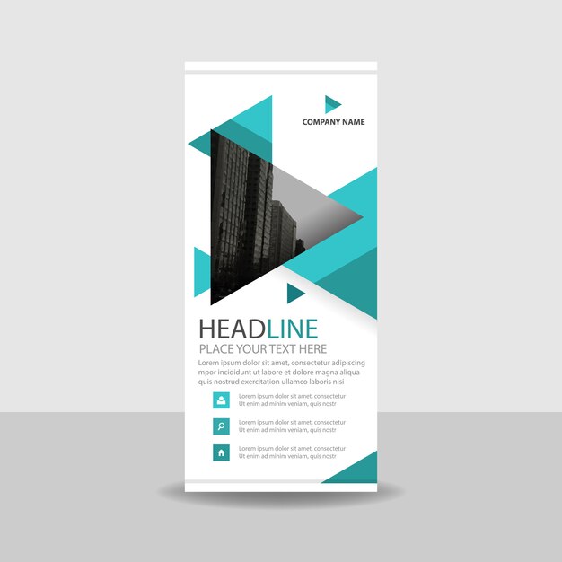 Turquoise commercial roll up banner