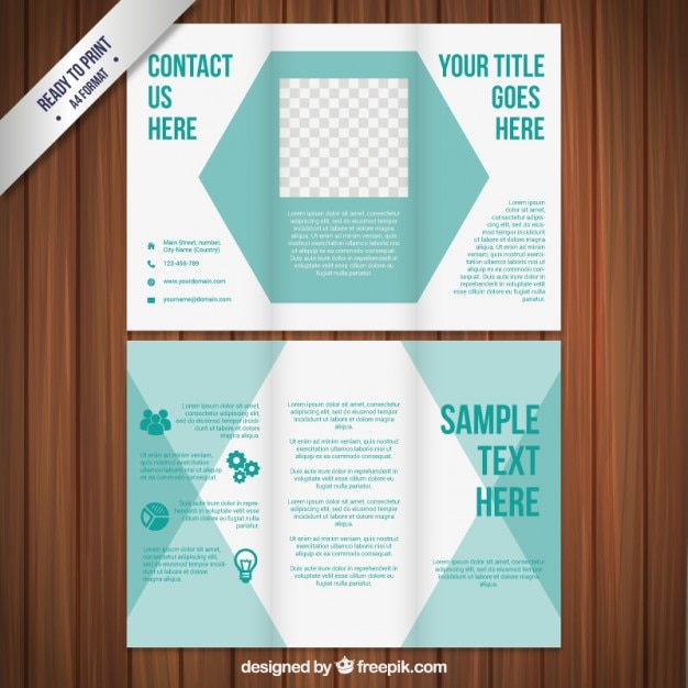 Free vector turquoise geometric brochure