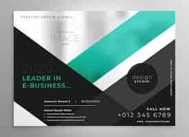 Free vector turquoise geometric business brochure presentation template