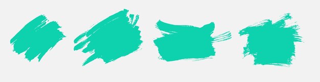 Turquoise grunge texture watercolor set design