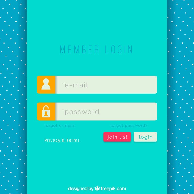 Free Vector turquoise login form template