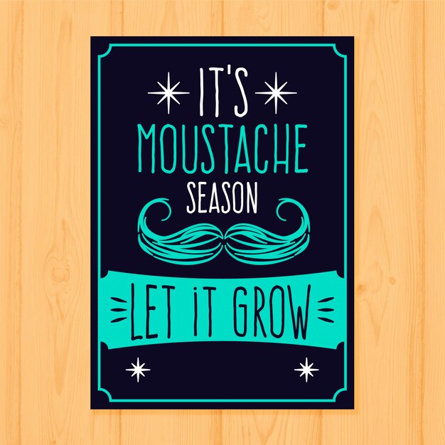 Turquoise movember poster template