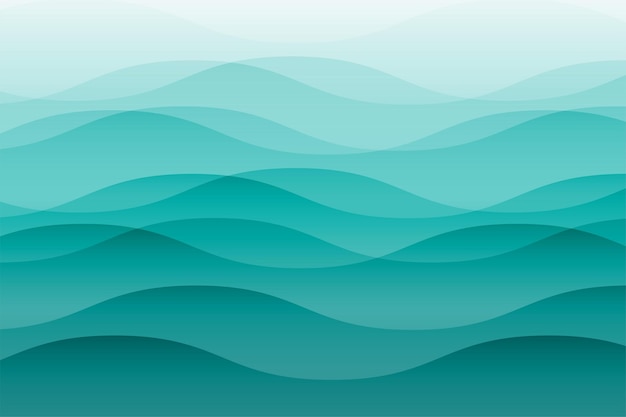 Turquoise Ocean Color Sea Waves With Ripples Background
