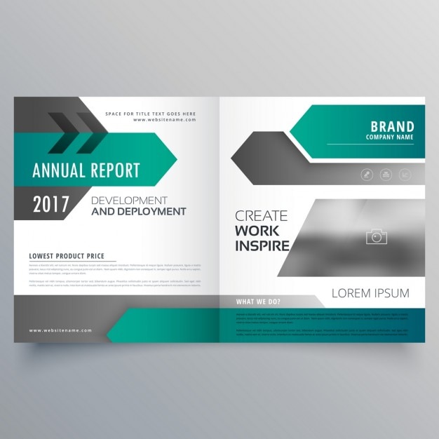 Free vector turquoise open brochure