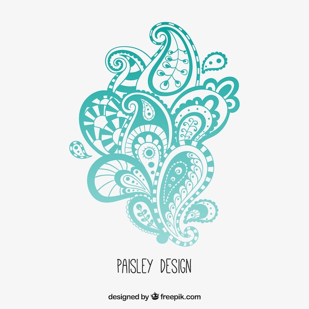 Free vector turquoise paisley design