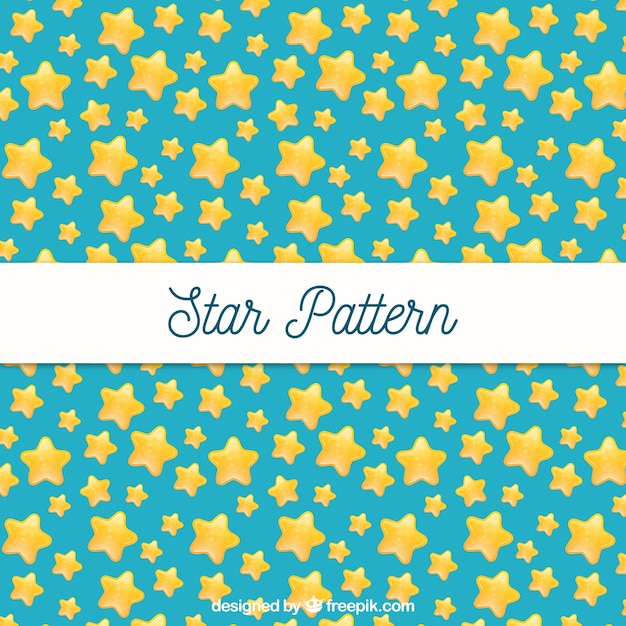 Turquoise pattern with yellow stars