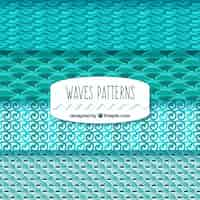 Free vector turquoise patterns with wavy shapes