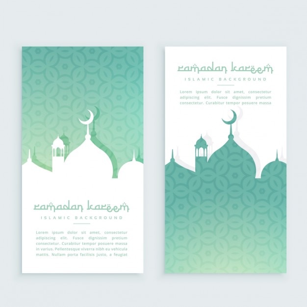 Turquoise ramadan festival vertical banners