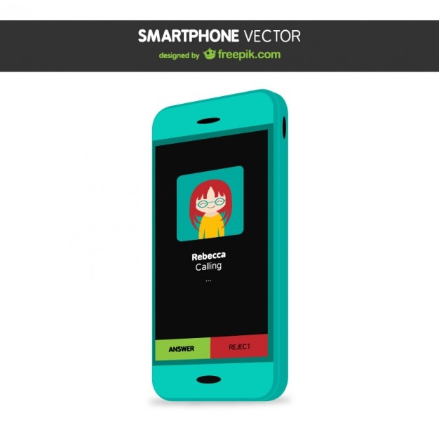 Free vector turquoise smartphone