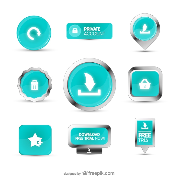 मुफ़्त वेक्टर turquoise web buttons
