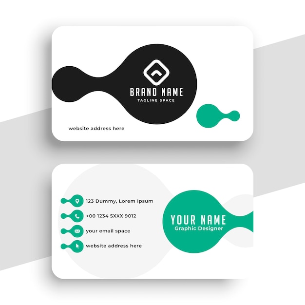 Free vector turquoise and white business card design