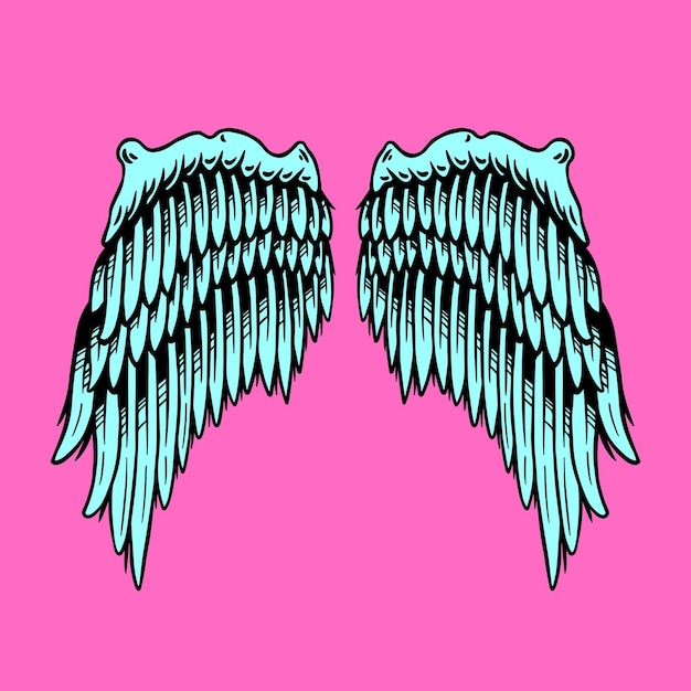 Free vector turquoise wings sticker overlay vector