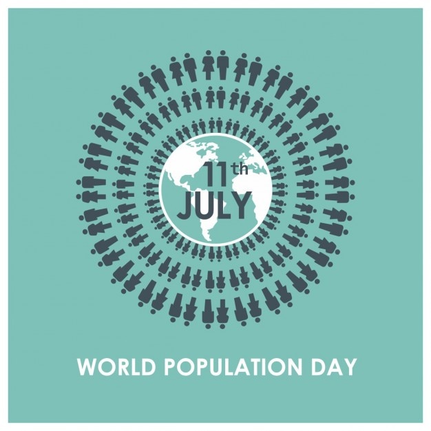 免费矢量绿松石世界人口日的背景