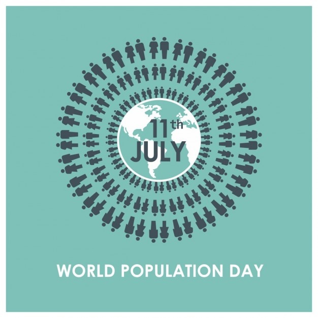 Free Vector turquoise world population day background