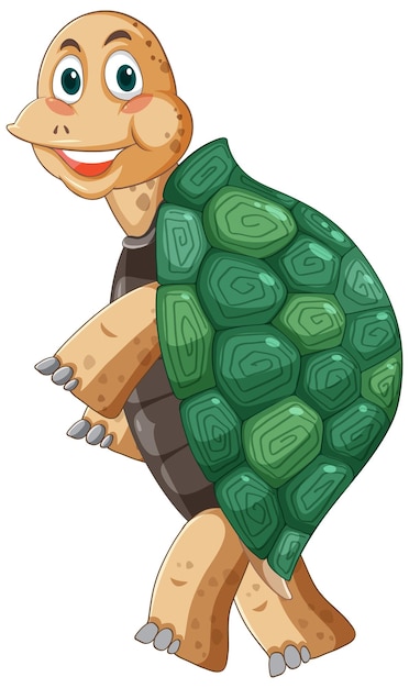 Turtle with green shell cartoon character