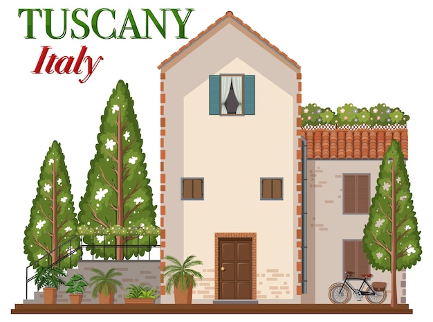 Tuscany italy landmark logo banner