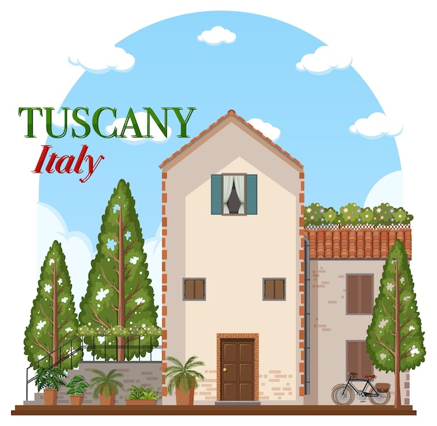 Бесплатное векторное изображение Тоскана италия ориентир логотип баннер