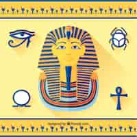 Free vector tutankhamun and egyptian elements