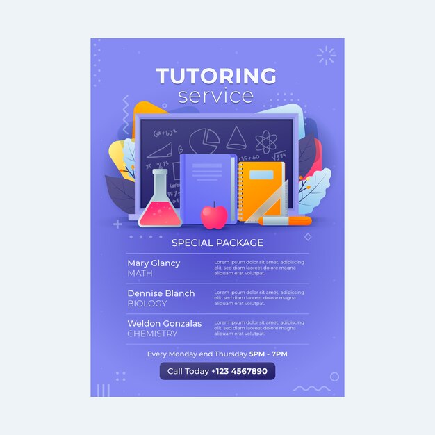 Tutoring service template design