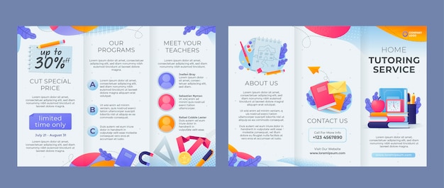 Free vector tutoring service template design