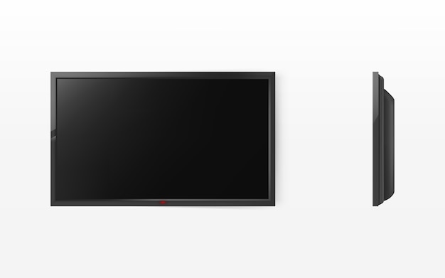 TV screen, modern black lcd panel for hdtv, wide-screen display
