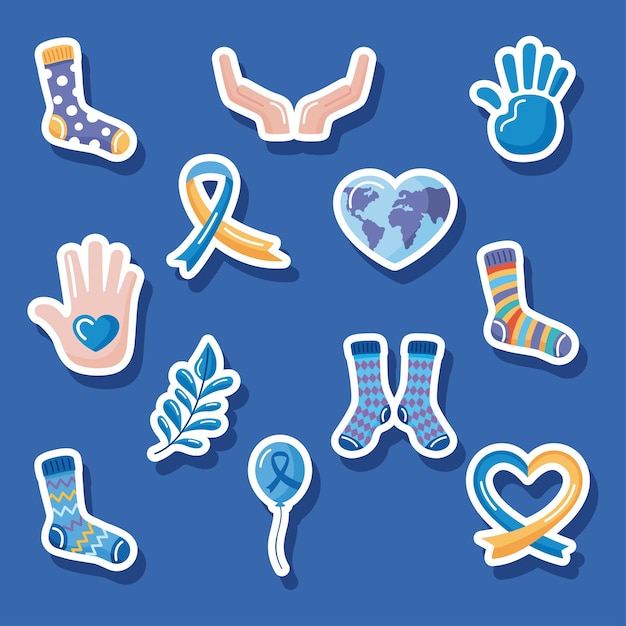 twelve down syndrome set icons